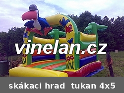 Skákací hrad Tukan 4×5 – pronájem atrakcí Vinelan